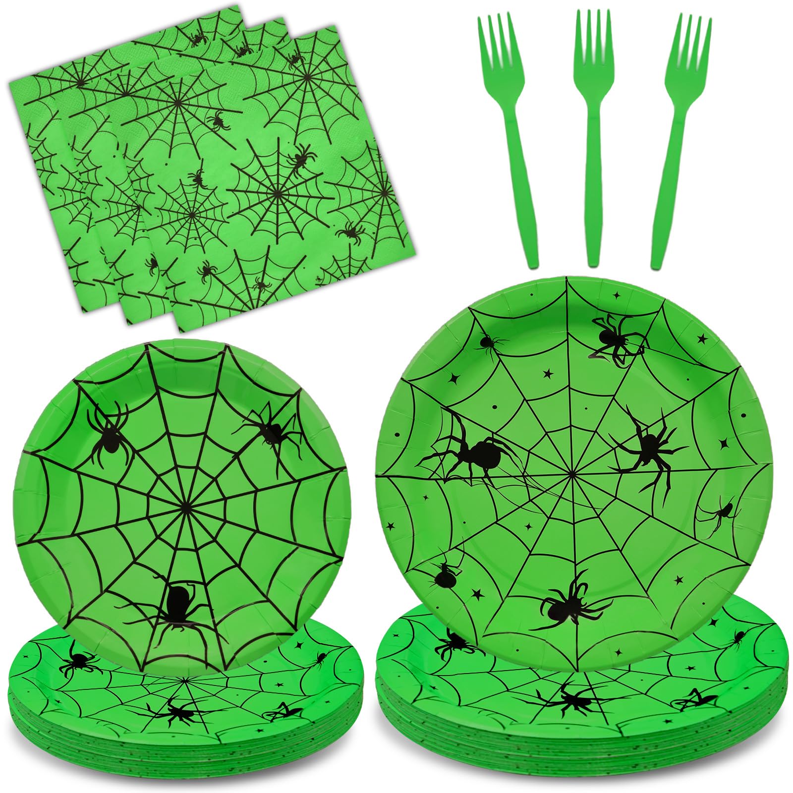 Amazon.com: 96 Pieces Halloween Spider Web Tableware Party